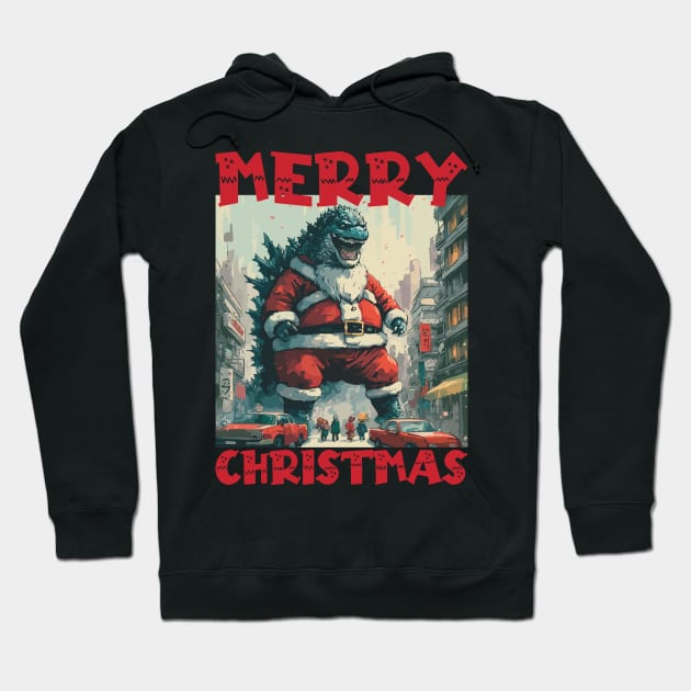 Christmas Godzilla - 2 Hoodie by Megadorim